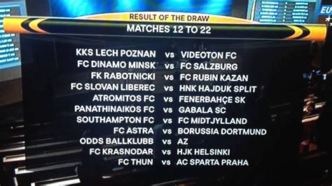 UEFA Europa League Playoff Draw 15 16 YouTube