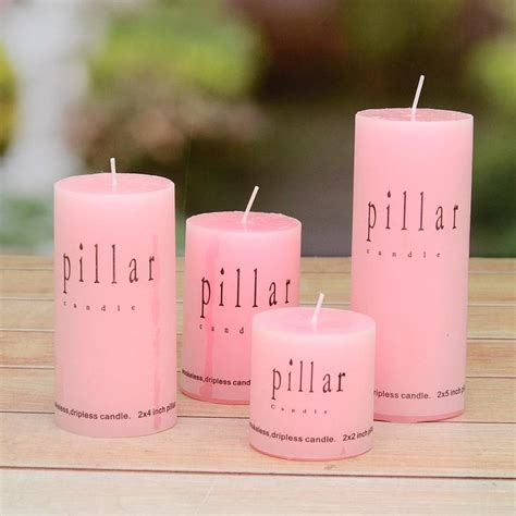 Pink Pillar Candle Set Candles And Lanterns