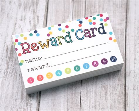 Reward Card for Kids Punch Card Reward System or Coupon for Rewards ...