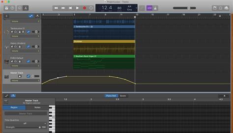 Hinzufügen und Ausblenden von Songs in GarageBand