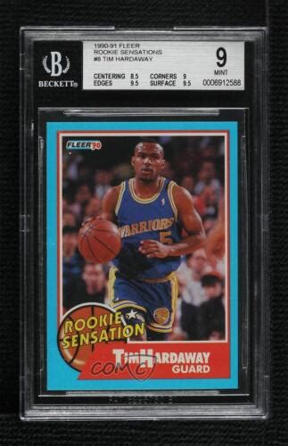 1990 91 Fleer Rookie Sensation Tim Hardaway 8 BGS 9 MINT RC HOF EBay