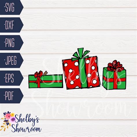 Christmas Presents Svg Christmas Gifts Svg Cut File For Etsy