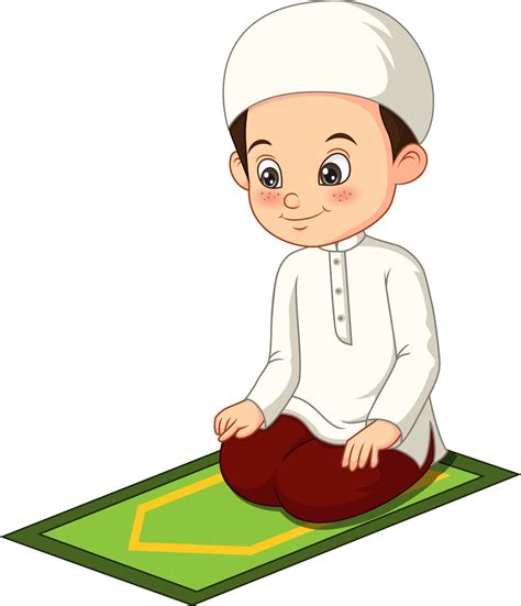 Cartoon muslim little boy praying 5113103 Vector Art at Vecteezy