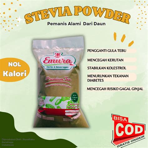 Jual Stevia Powder Grade Premium Pengganti Gula Daun Manis Stevia