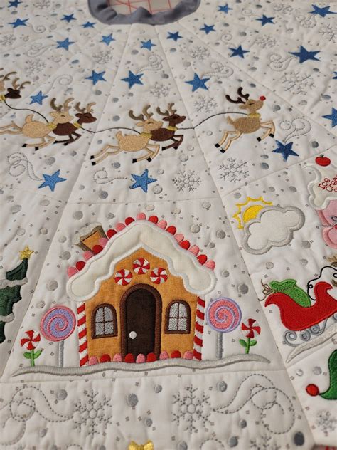 North Pole Village Tree Skirt Fabric KIT Designs By Juju Machine