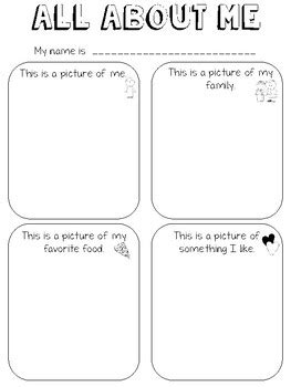 All About Me Drawing Worksheet for Pre-K, Special Education, pre-readers