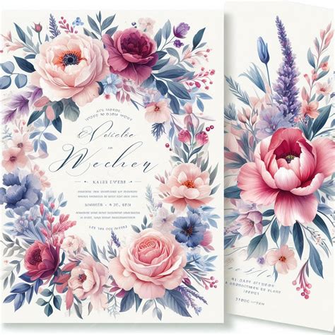 Premium Photo | Floral Wedding Invitation Templates