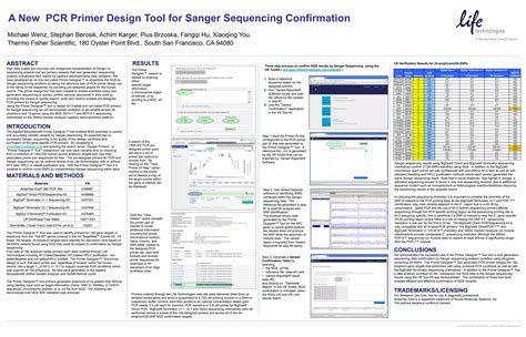 pcr primer design tool  sanger sequencing confirmation