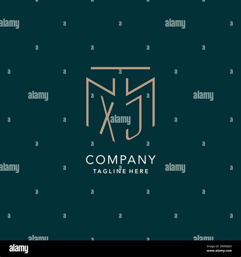 Luxury Modern Xj Logo Monogram With Geometric Monoline Style Vector