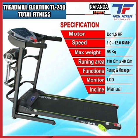 Tl Treadmill Elektrik Fungsi Mesin Hp Total Fitness Jual