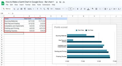 How To Make A Gantt Chart On Google Docs