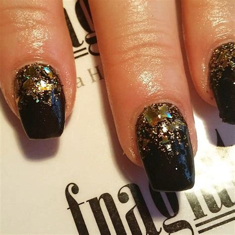 Black And Gold Glitter Gel Nails Pictures, Photos, and Images for ...