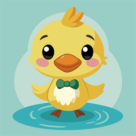 Premium Vector A Duck With A Bow Tie On And A Bow Tie