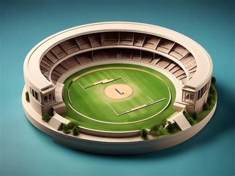 Premium AI Image | Cricket Stadium Top view on cricket pitch