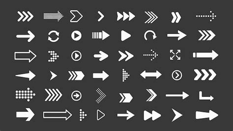 Premium Vector Vector Arrow Icons Set Collection Of White Arrows