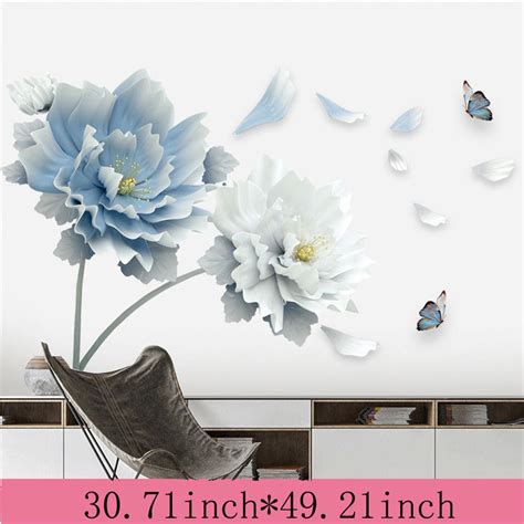 Artificial Flower 3D Stereo Wall Stickers - 3D Wall Stickers