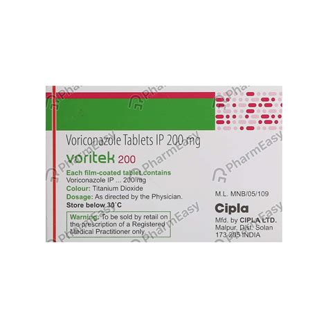 Buy Voritek 200 MG Tablet 4 Online At Flat 18 OFF PharmEasy