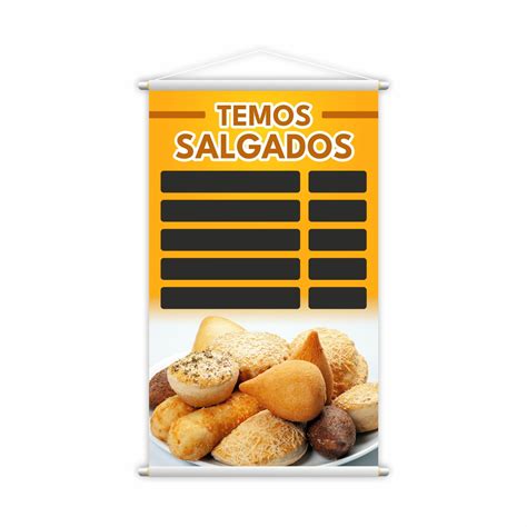 Banner Temos Salgados Padaria Tabela de Preços 80x50cm Elo7