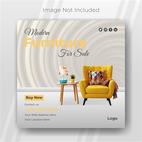 Premium Vector Furniture Social Media Post Template Vector Eps