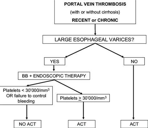 Algorithm For The Use Of Act In Portal Vein Thrombosis As Followed In