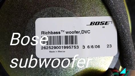 Bose Car Subwoofer Spare Wheel Stock Subwoofer Youtube