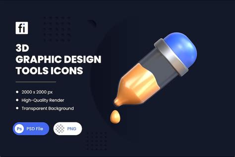 Premium PSD 3D Illustration Graphic Design Tool Color Picker