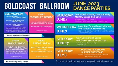 Goldcoast Ballroom Event Center Summary Of Upcoming Dance Events In