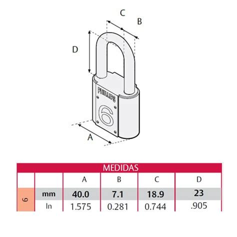 Candado Phillips Reforzado Doble Cerrojo Resistente Alis