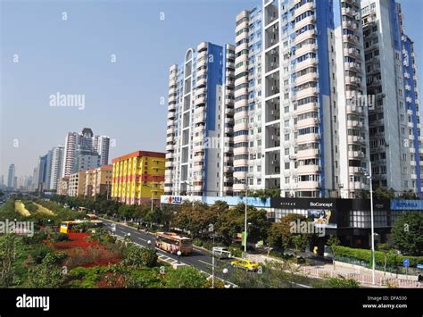 Guangzhou China Modern Apartment Buildings In Tianhe Stock Photo Alamy