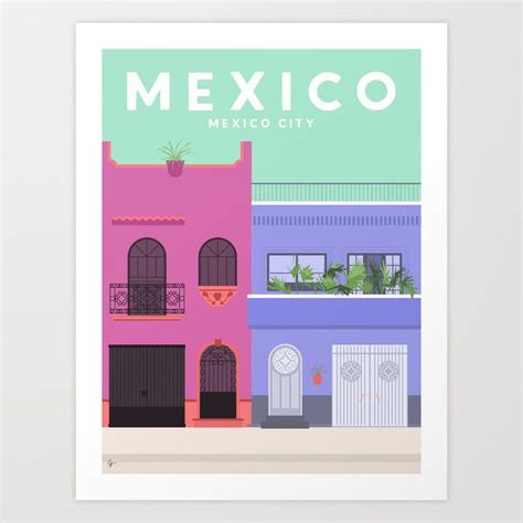 Mexico City Travel Poster Art Print In 2024 Mexico City Travel