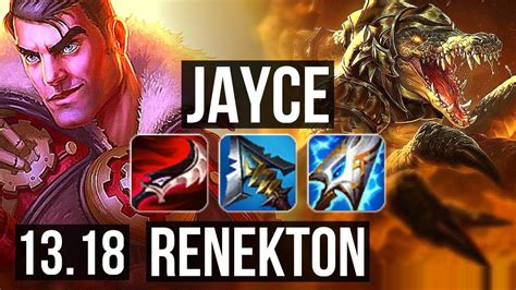 Jayce Vs Renekton Top 66 Winrate 6 Solo Kills 17 3 5 Legendary