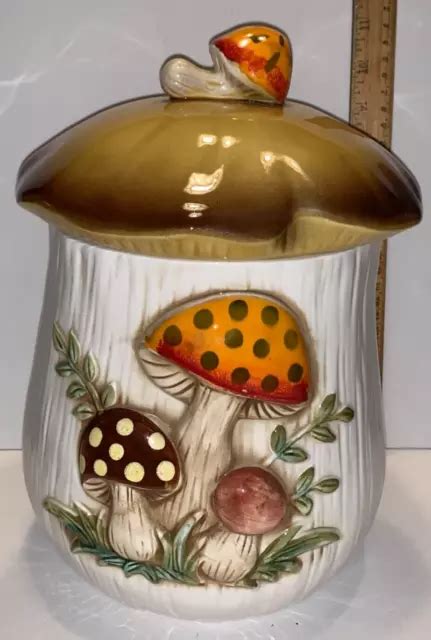 Vintage Merry Mushroom Large Ceramic Canister Sears Roebuck Japan H