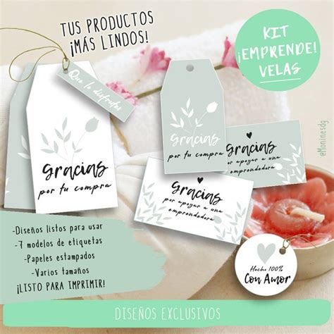 Kit Imprimible para tu Emprendimiento de Velas Tus envíos más lindos