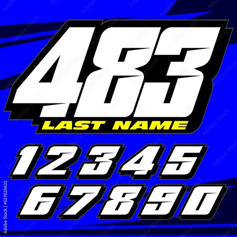 Motocross Style Number set Stock Vector | Adobe Stock