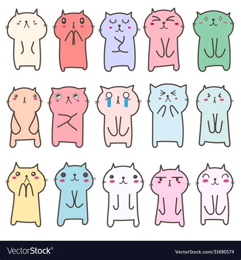 Cute cat character design Royalty Free Vector Image