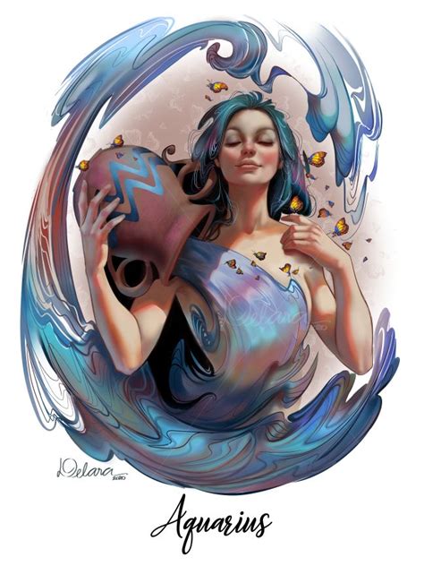 Aquarius Zodiac Sign By Https Deviantart Delarasart On