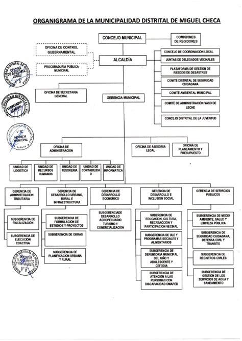 Organigrama Municipalidad Distrital De Miguel Checa