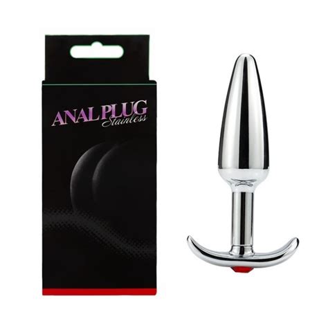 Plug Anal De Aço Escalonado Joia Vermelha Na Base 10cm