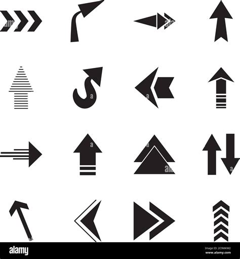 Arrows Up Icon Set Over White Background Silhouette Style Vector Illustration Stock Vector