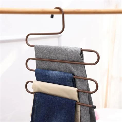 Stainless Steel Trousers Hanger Multifunction Pants Closet Belt Holder