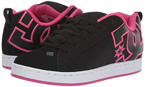 DC Womens Court Graffik Skate Shoe Black Pink Stencil 8 US Pricepulse