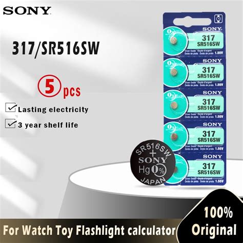 ปมแบตเตอร5pcs Sony 100 Original 317 SR516SW SR516 SR62 D317 V317 1