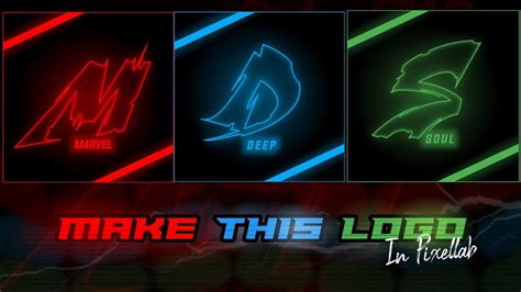 How To Make Neon Glowing Text Logo In Pixellab Create Glow Neon Text