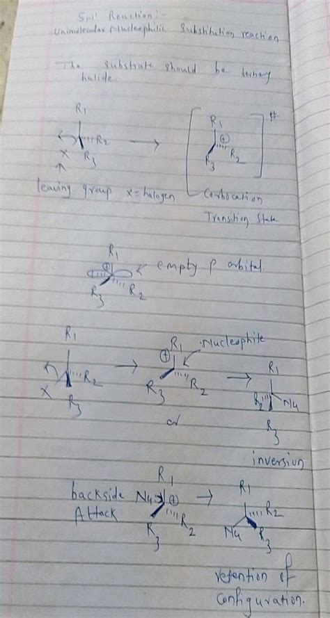 10. Explain the mechanism of SN, reactions in detail with its ...