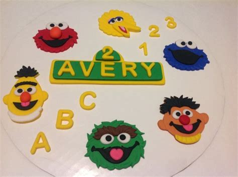 Sesame Street Type Fondant Cake Topper Set