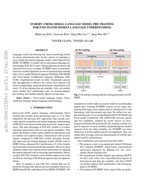 St Bert Cross Modal Language Model Pre Training For End To End Spoken