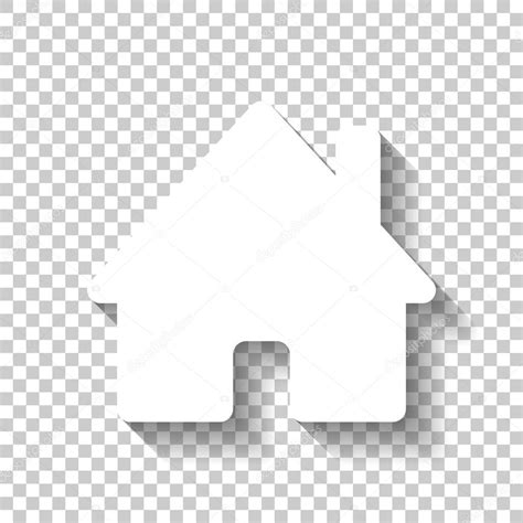 Icono Casa Icono Blanco Con Sombra Sobre Fondo Transparente Vector De