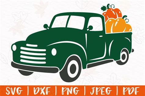 Clip Art And Image Files Fall Svg Fall Truck Svg Pumpkin Truck Svg Pickup