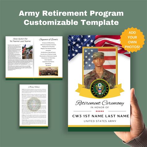 Army Retirement Ceremony Program Canva Template Army Values Bi Fold 8