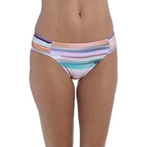 La Blanca Women S Side Shirred Bikini Swimsuit Bottom Multi Ocean